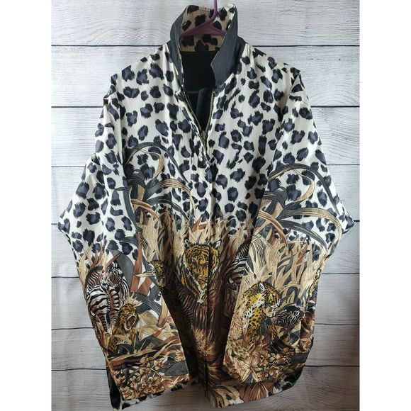 Gils Milano Jackets & Blazers - Gils Milano Reversible Leopard Jacket Sz Lg NWOT